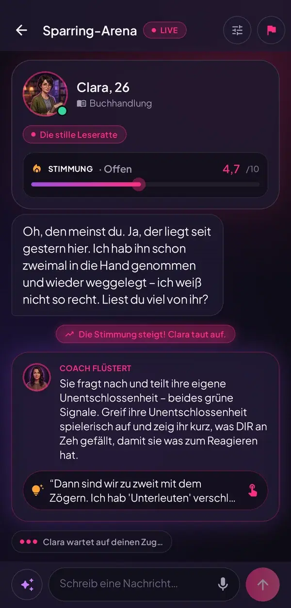 Übe mit Menschen, die wie Menschen reagieren