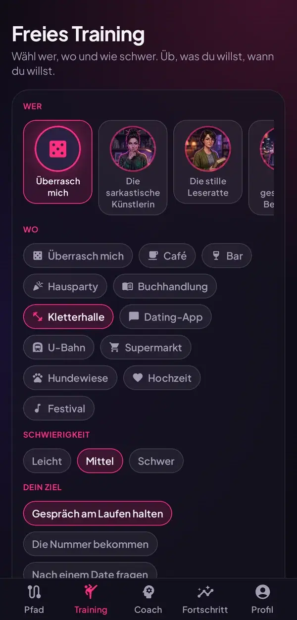 Probe das Gespräch, vor dem du nervös bist